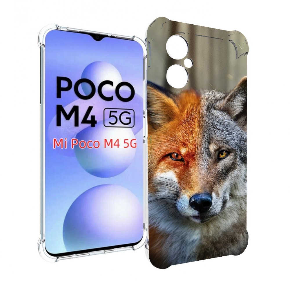 

Чехол MyPads волк-лиса для Xiaomi Poco M4 5G, Прозрачный, Tocco
