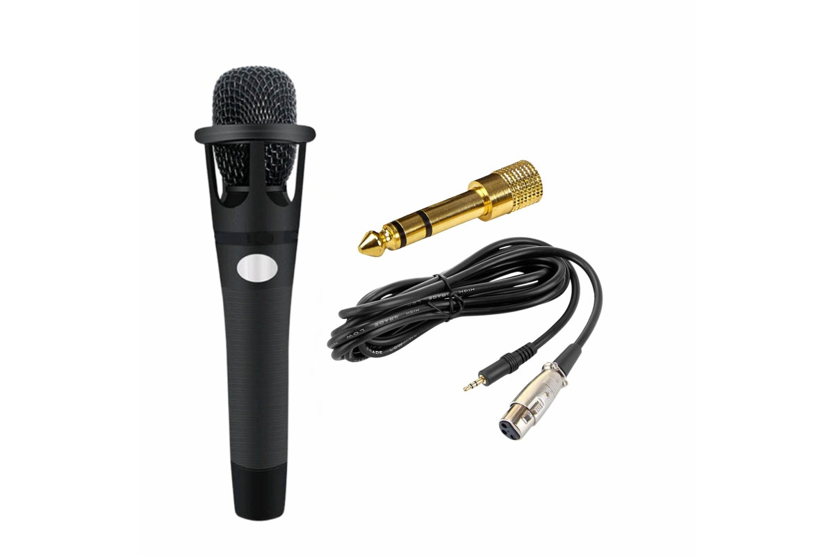 Микрофон E300 с кабелем XLR - jack 3.5, 3 pin, 2 м и переходником на Jack 6.3 mm