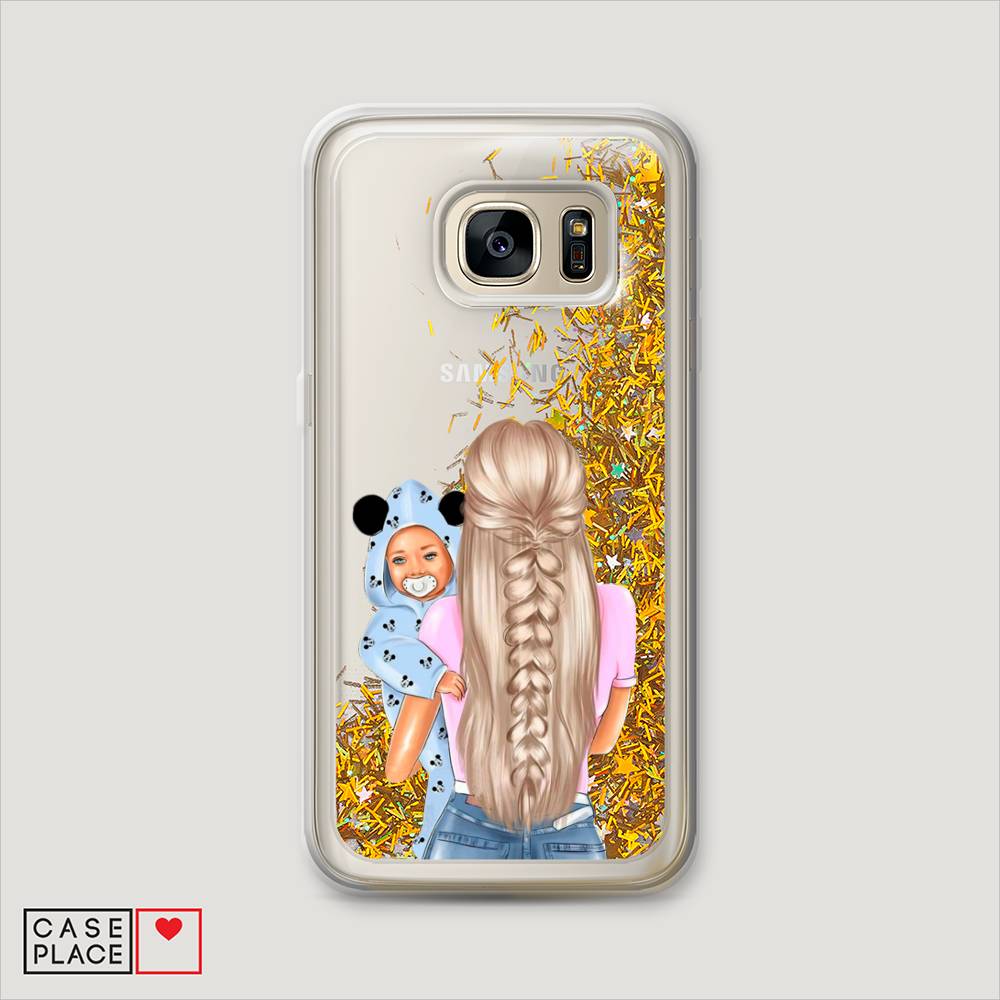 

Чехол Awog на Samsung Galaxy S6 "Молодая мама", Бежевый;голубой, 24390-1