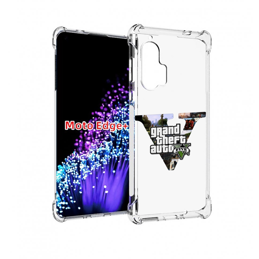 

Чехол MyPads GTA 5 логотип для Motorola Edge+ Plus, Прозрачный, Tocco