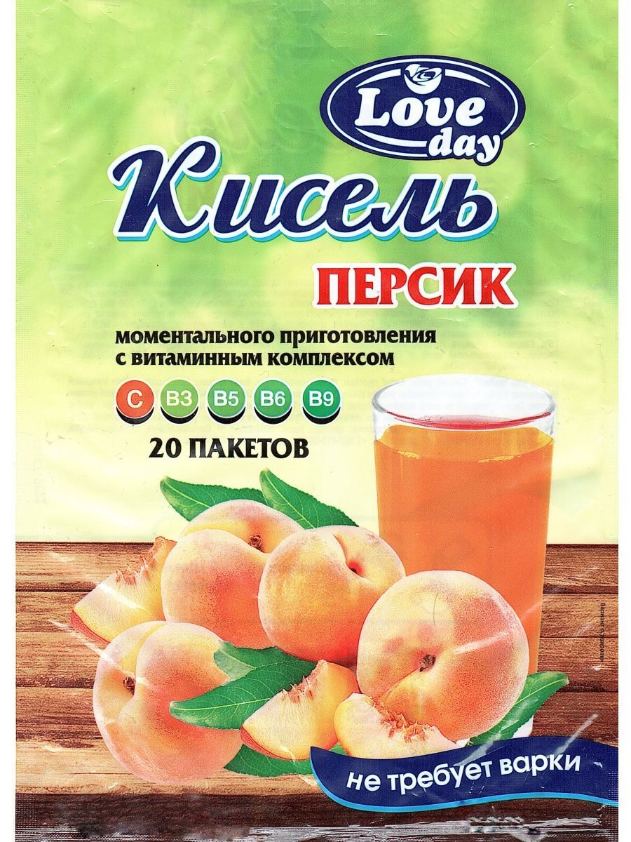 Кисель сухой Love Day Персик 30 г х 20 шт