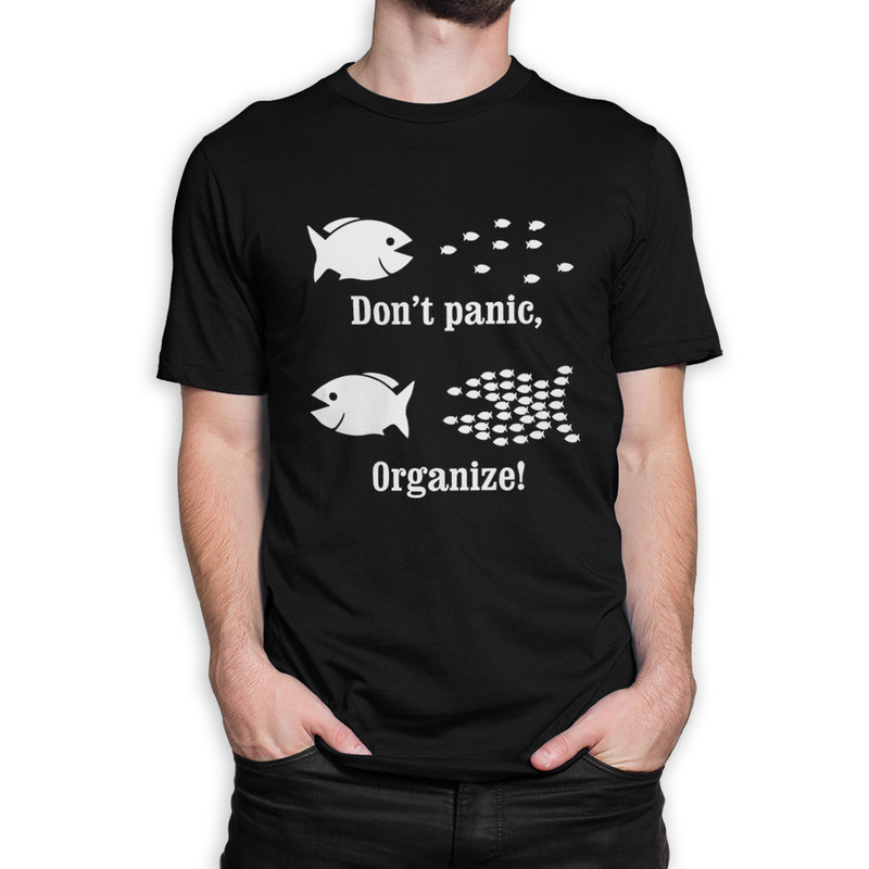 

Футболка мужская Dream Shirts Рыбки - Don't Panic, Organize 42865122 черная XS, Рыбки - Don't Panic, Organize 42865122