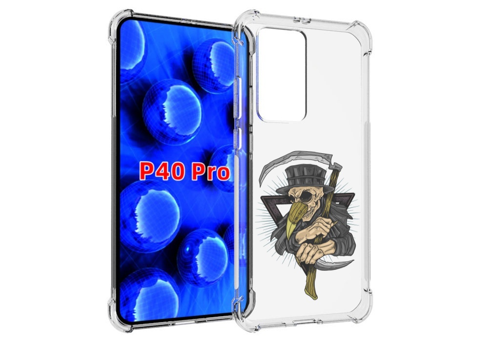 

Чехол MyPads борец-с-чумой для Huawei P40 Pro противоударный, Прозрачный, Tocco