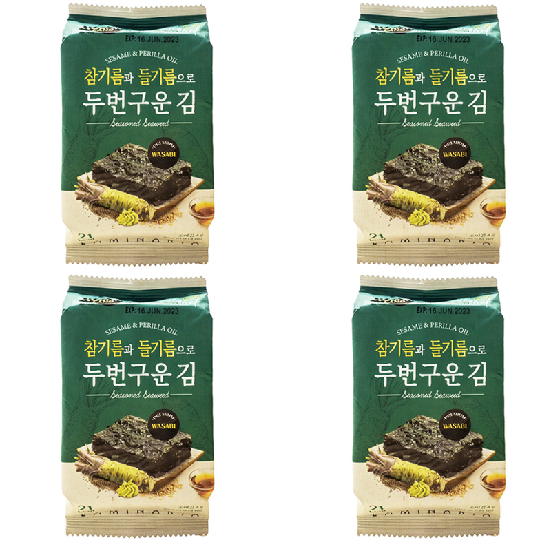 Морская капуста Nori Land обжаренная со вкусом васаби, 4 шт по 4 г