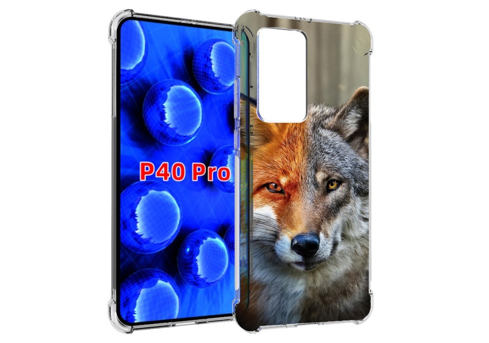 

Чехол MyPads волк-лиса для Huawei P40 Pro противоударный, Прозрачный, Tocco
