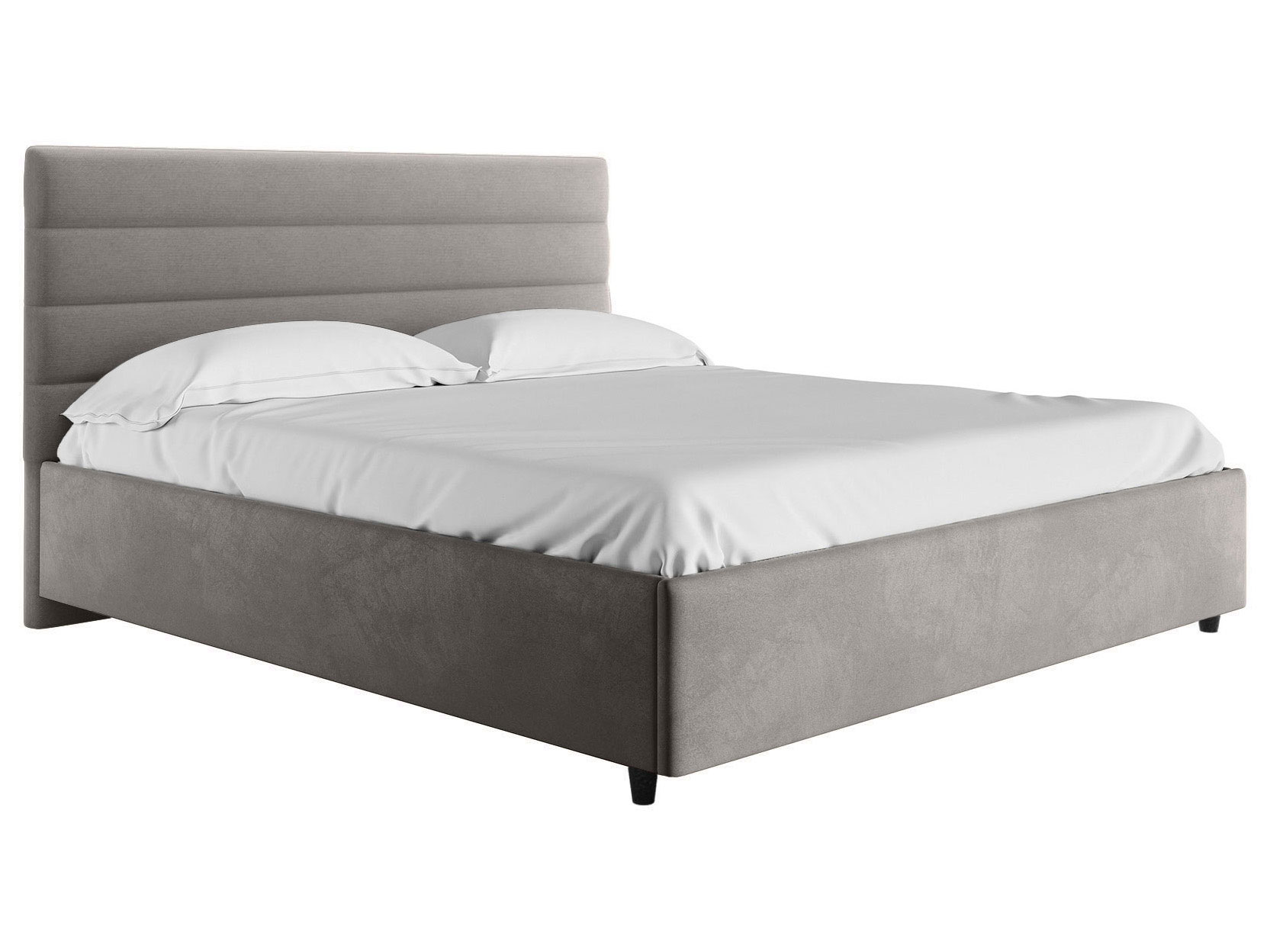 фото Двуспальная кровать первый мебельный франческа пм серый, велюр, 180х200 см