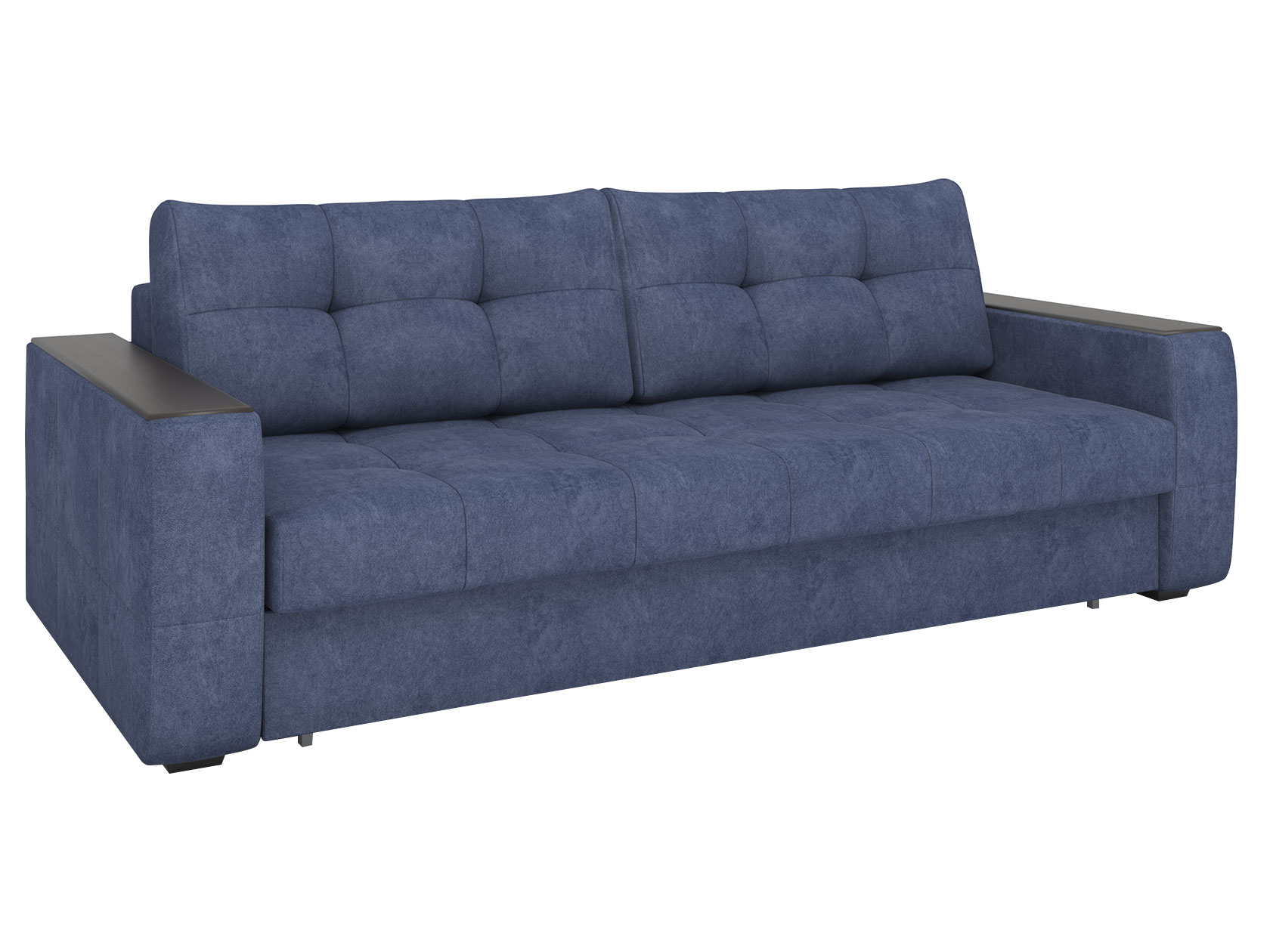 фото Прямой диван сити синий, велюр ривали