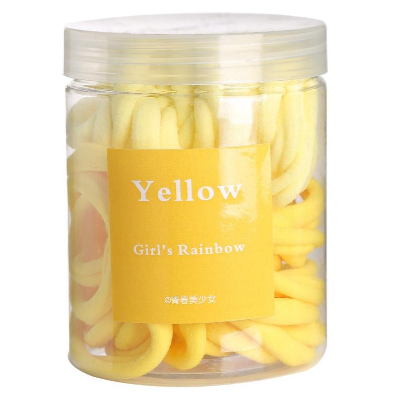 фото Комплект цветных резинок для волос baziator для девочки в банке 50 шт желтые