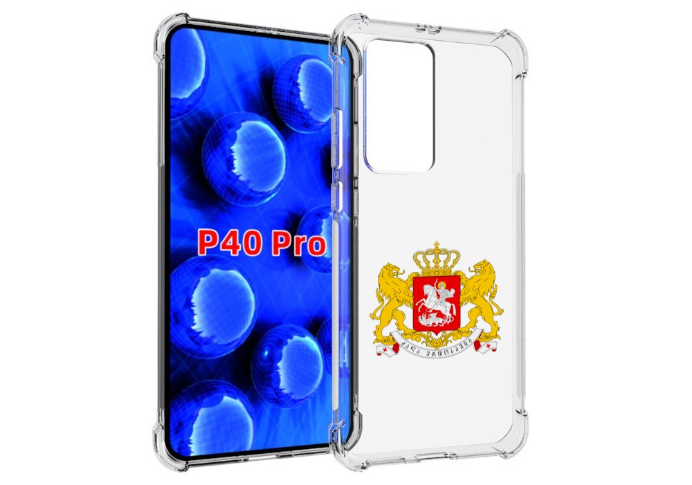 

Чехол MyPads герб-грузии для Huawei P40 Pro противоударный, Прозрачный, Tocco