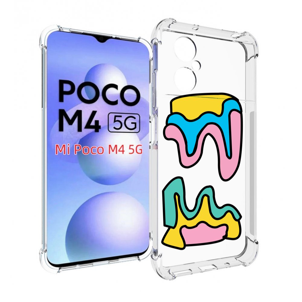 

Чехол MyPads вытекающая-абстракция для Xiaomi Poco M4 5G, Прозрачный, Tocco