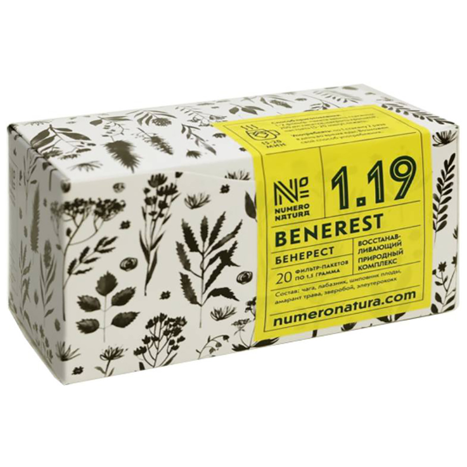 

Травяной сбор Numero Natura Benerest 1.19 пакетики 20 шт.