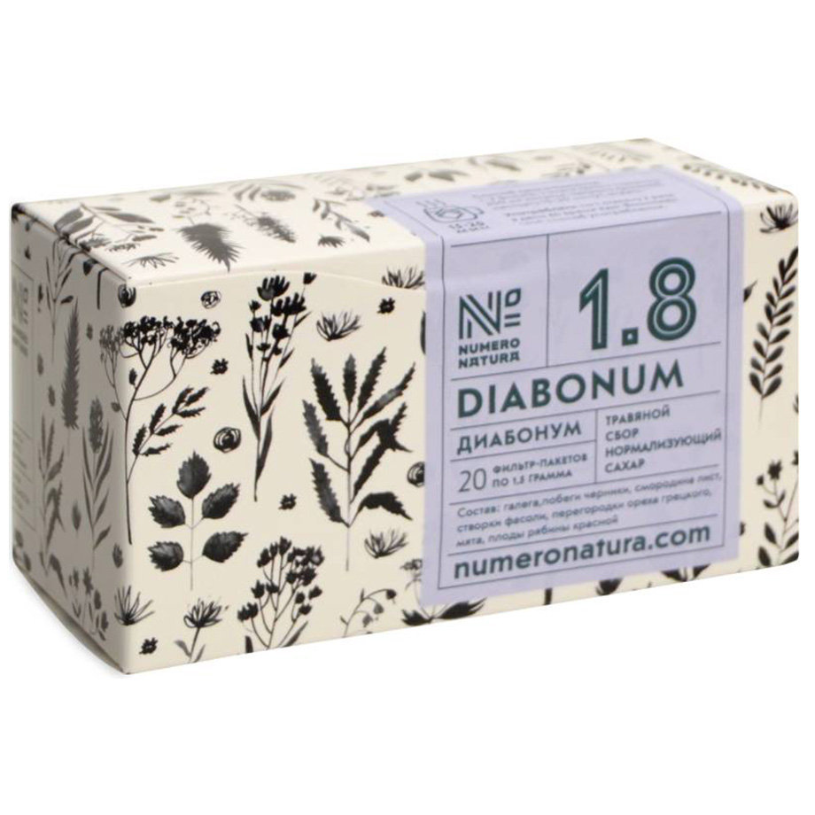 

Травяной сбор Numero Natura "Diabonum 1.8", 20 пакетиков