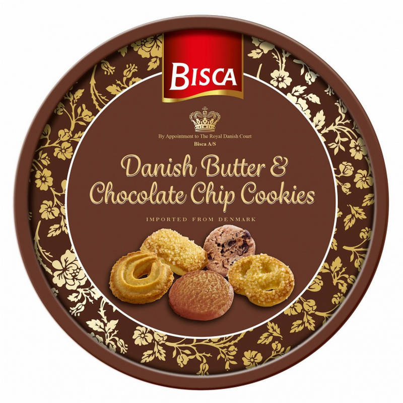 фото Печенье сдобное bisca "butter cookies & chocolate chip", с шоколадом, 454 г