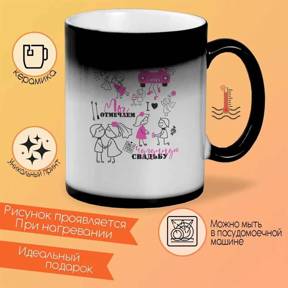 

Кружка CoolPodarok День свадьбы Свадьба. Отмечаем ртутную свадьбу