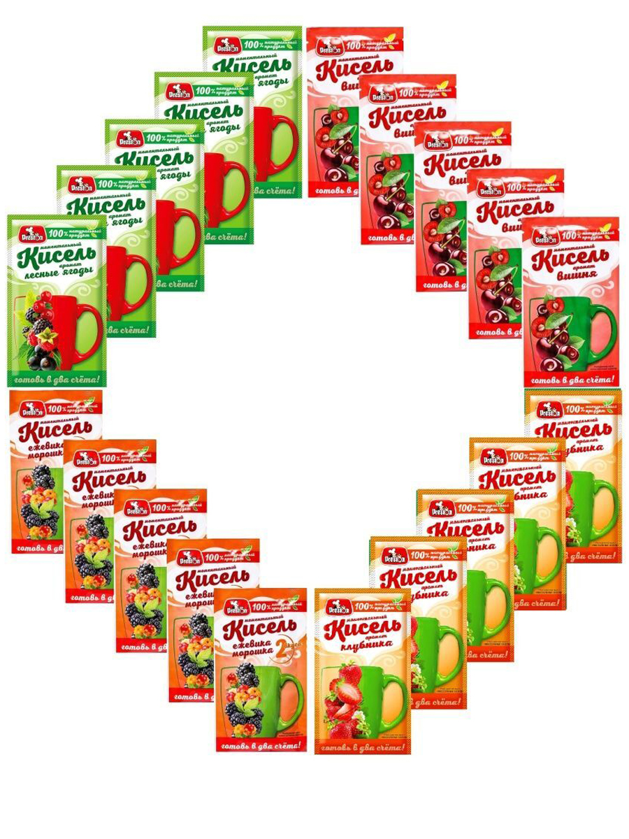 Кисель сухой Preston Ассорти из киселя 30 г х 20 шт