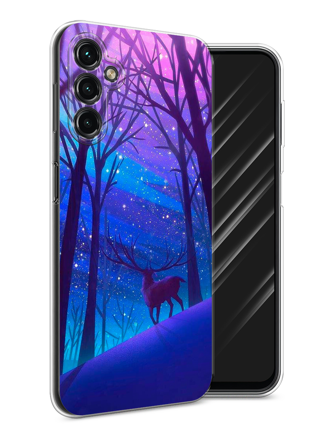 

Чехол Awog на Samsung Galaxy A14 4G "Северный олень", Фиолетовый;голубой;синий, 2107950-2