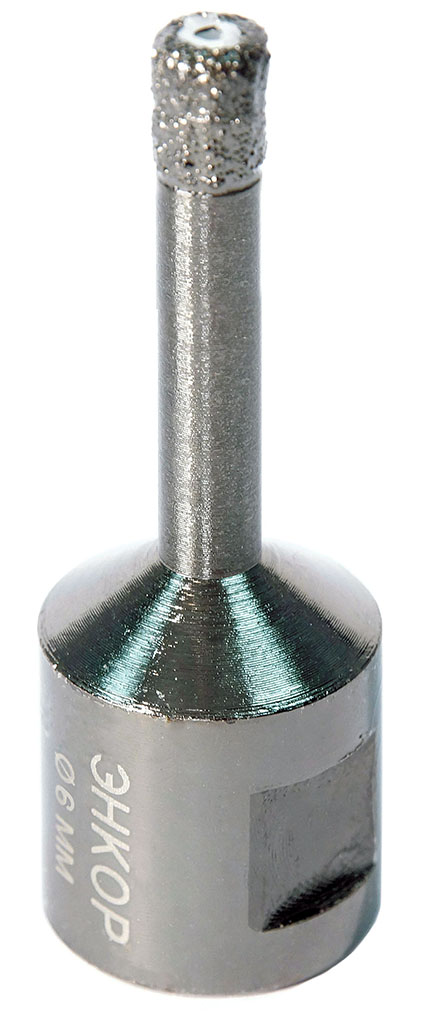 фото Коронка для керамогранита ф6мм алмазная для ушм сухой рез энкор 48300