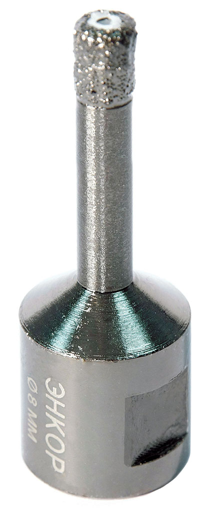 фото Коронка для керамогранита ф8мм алмазная для ушм сухой рез энкор 48301