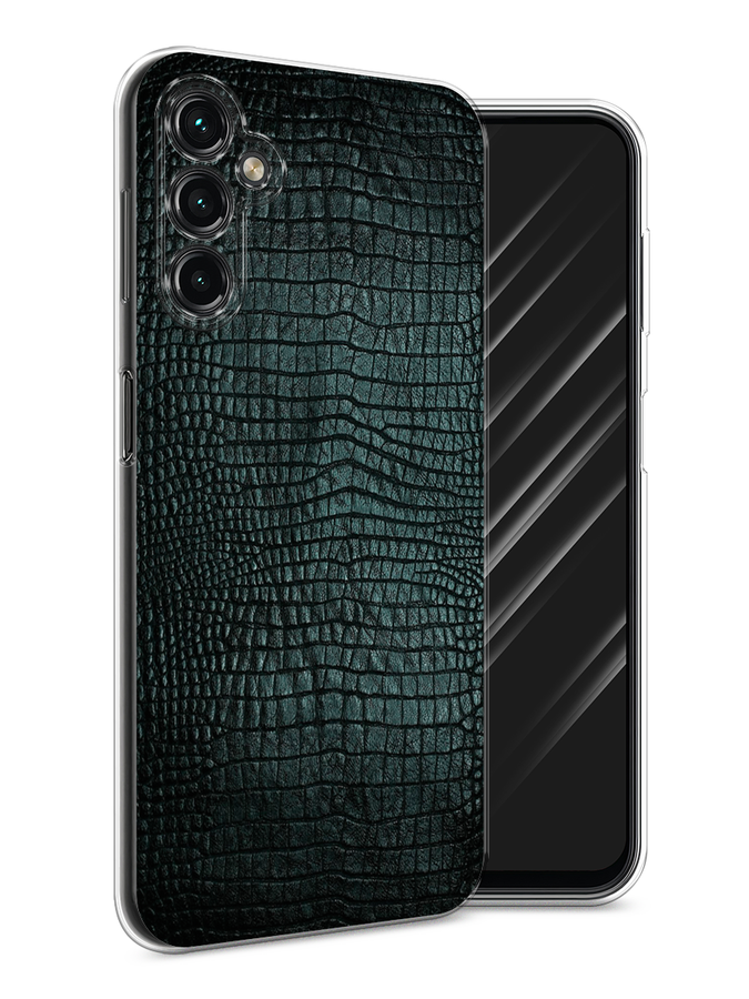 

Чехол Awog на Samsung Galaxy A14 4G "Черная змея", Черный;серый;голубой, 2107950-3