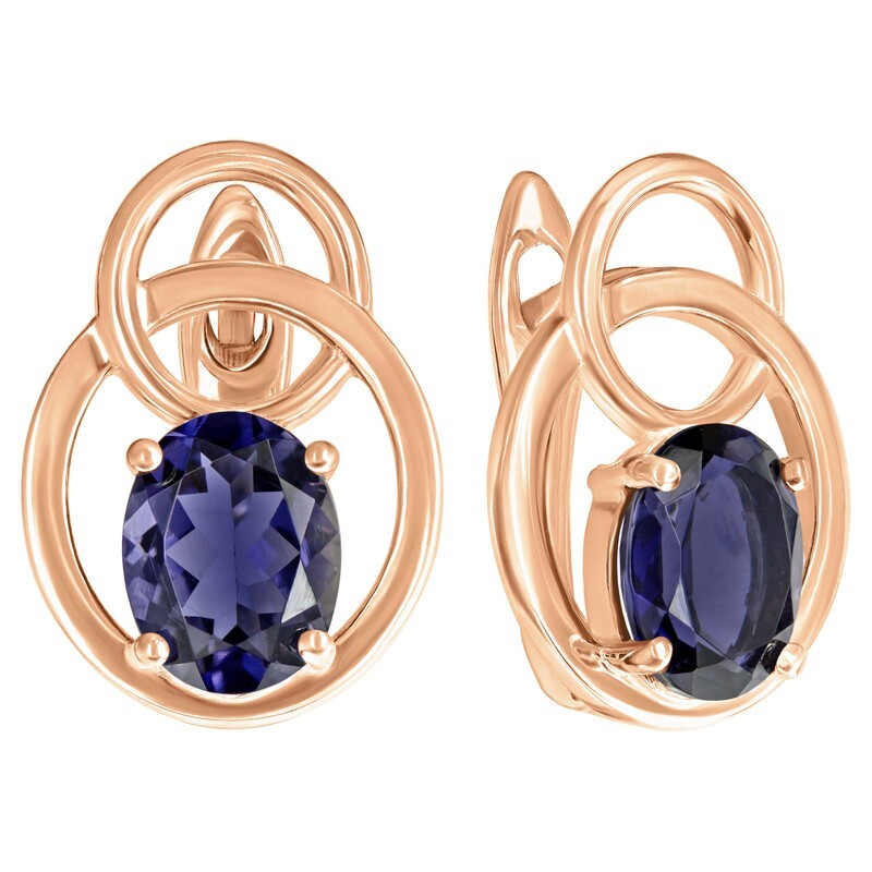 

Серьги из серебра с иолитом LAZURIT-ONLINE 8394RG, 8394RG