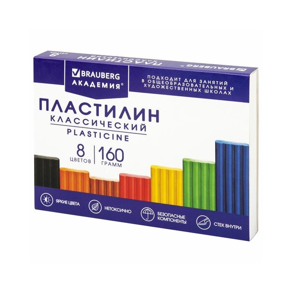 

Пластилин Brauberg 106500.442525 АКАДЕМИЯ КЛАССИЧЕСКАЯ 10 шт, Разноцветный