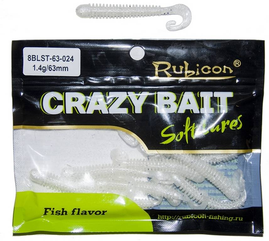 

Силиконовая приманка Rubicon Crazy Bait 63 мм, 024, 10 шт., Серебристый, Crazy Bait