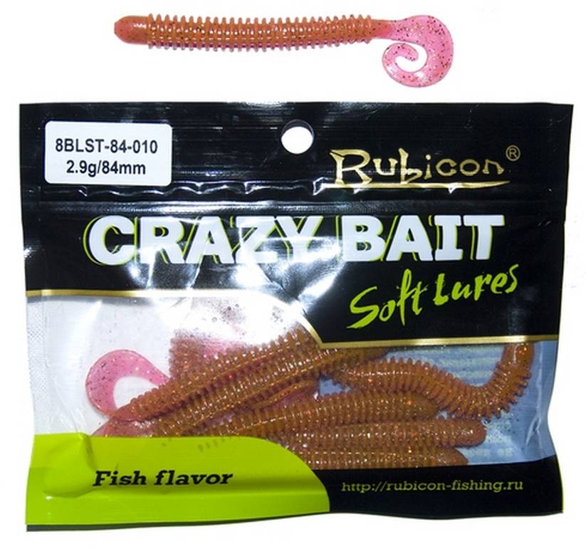 

Силиконовая приманка Rubicon Crazy Bait 84 мм, 010, 10 шт., Красный, Crazy Bait