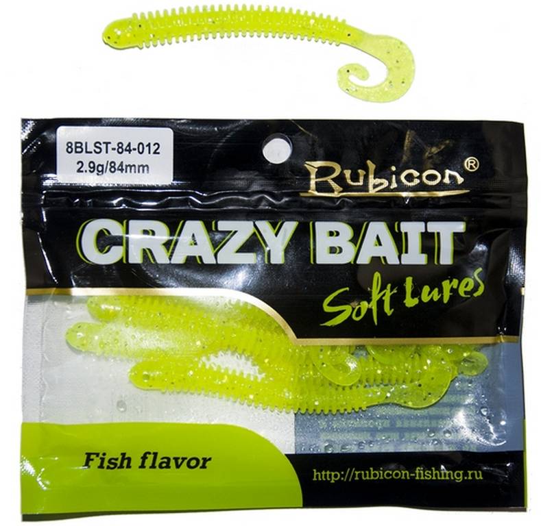 

Силиконовая приманка Rubicon Crazy Bait 84 мм, 012, 10 шт., Зеленый, Crazy Bait