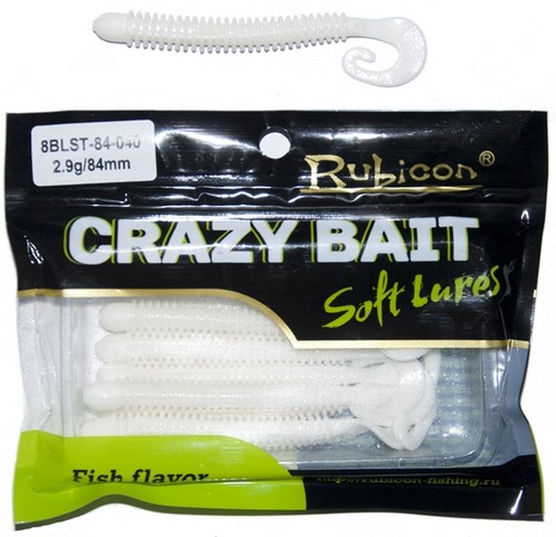 

Силиконовая приманка Rubicon Crazy Bait 84 мм, 040, 10 шт., Белый, Crazy Bait