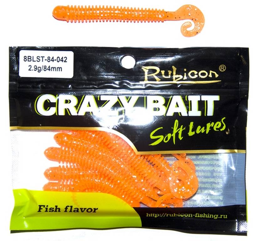 

Силиконовая приманка Rubicon Crazy Bait 84 мм, 042, 10 шт., Оранжевый, Crazy Bait