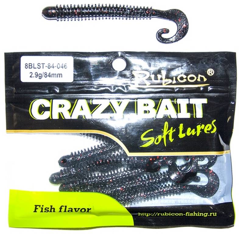 

Силиконовая приманка Rubicon Crazy Bait 84 мм, 046, 10 шт., Черный, Crazy Bait