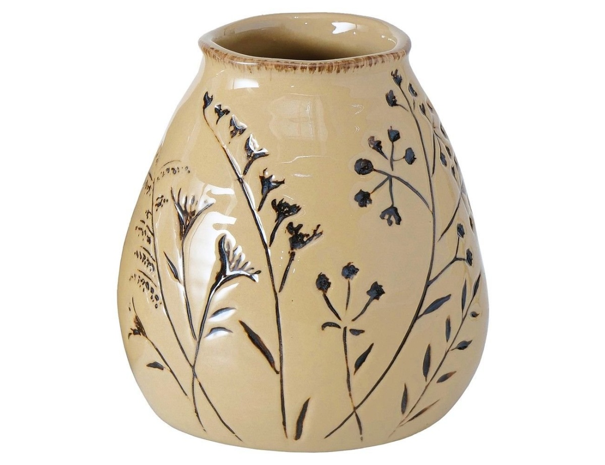 фото Декоративная ваза ботанико с пышными веточками, фарфоровая, 10 см, boltze