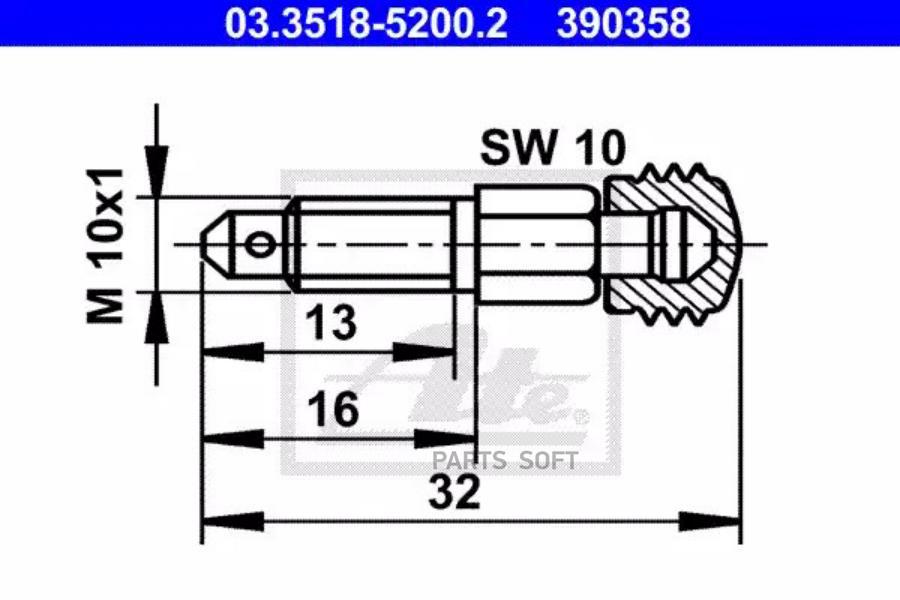 ATE '03351852002 Штуцер прокачной (уп-ка 10 шт.)  10шт