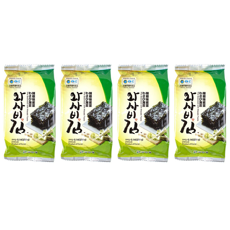 Морская капуста Humanwell обжаренная со вкусом васаби, 4 шт по 4 г