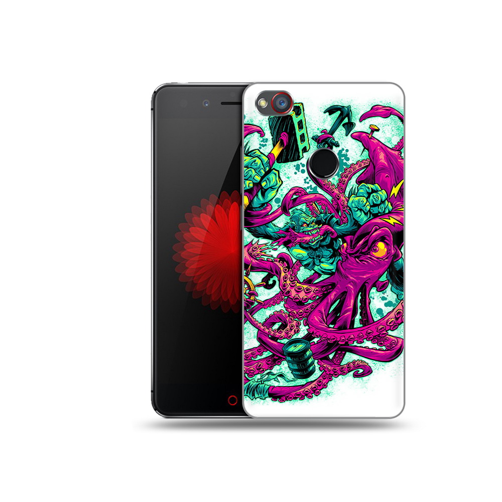 

Чехол MyPads Tocco для ZTE Nubia Z11 фиолетовый кракен (PT48017.468.657), Прозрачный, Tocco