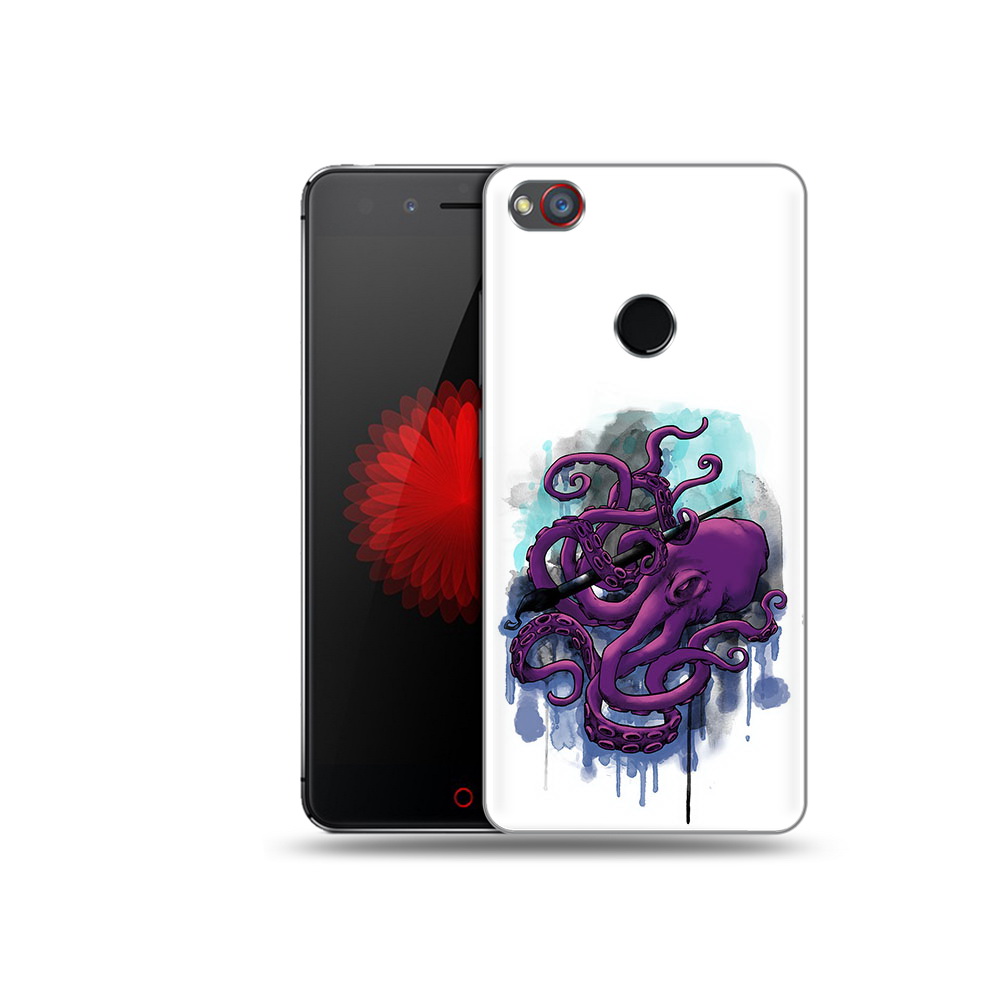 

Чехол MyPads Tocco для ZTE Nubia Z11 фиолетовый осьминог (PT48017.468.658), Прозрачный, Tocco
