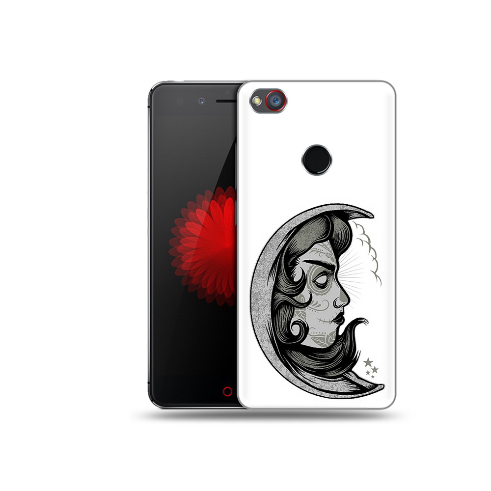 

Чехол MyPads Tocco для ZTE Nubia Z11 черно белая луна с лицом (PT48017.468.680), Прозрачный, Tocco
