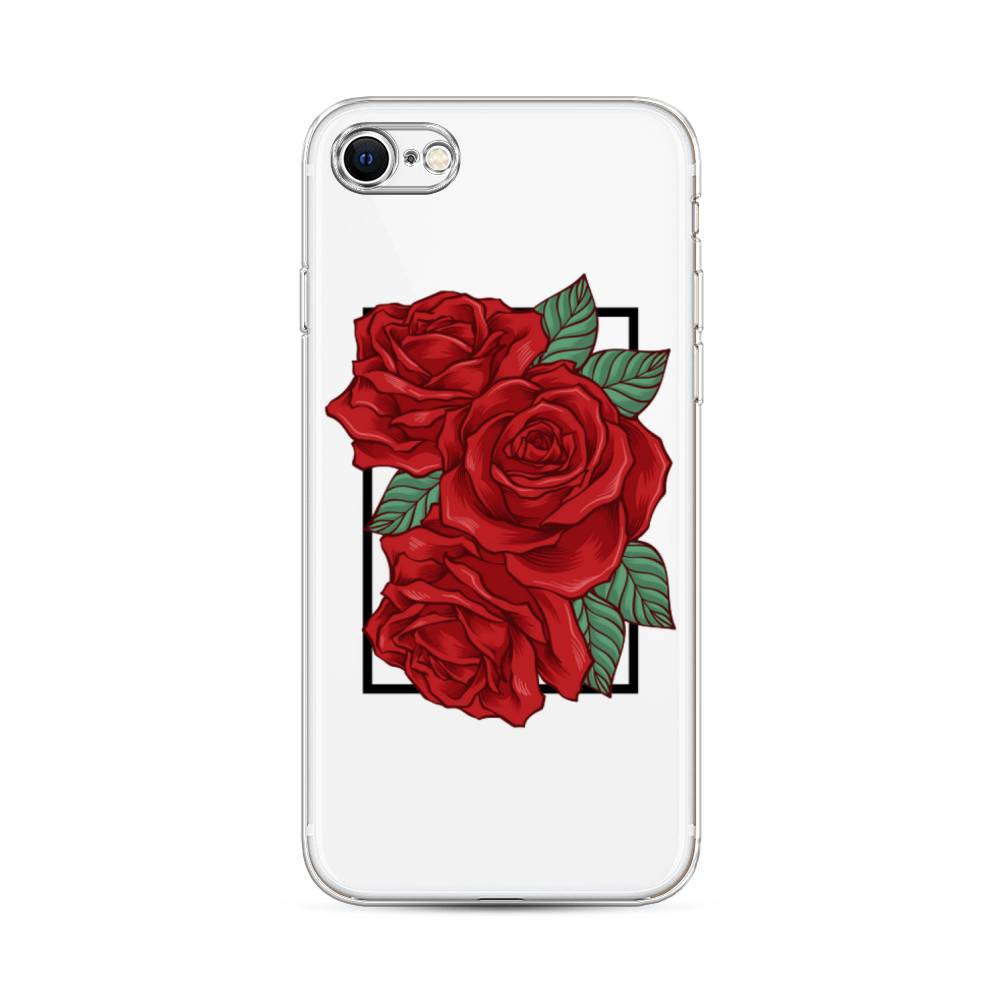 

Чехол на Apple iPhone 7 "Три алые розы", Красный, 12450-2