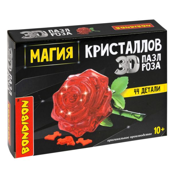 

Пазл 3D МАГИЯ КРИСТАЛЛОВ РОЗА, 44 детали, Bondibon