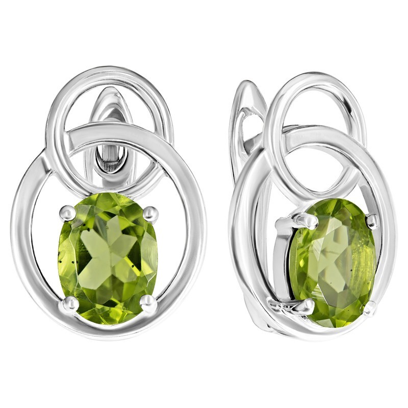 

Серьги из серебра с хризолитом LAZURIT-ONLINE 8397AG, 8397AG