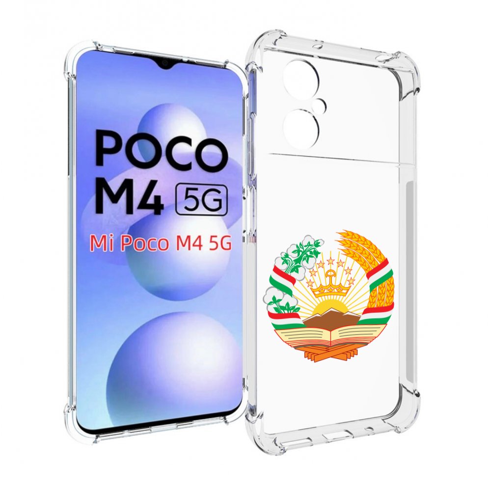 

Чехол MyPads герб-таджикистана для Xiaomi Poco M4 5G, Прозрачный, Tocco