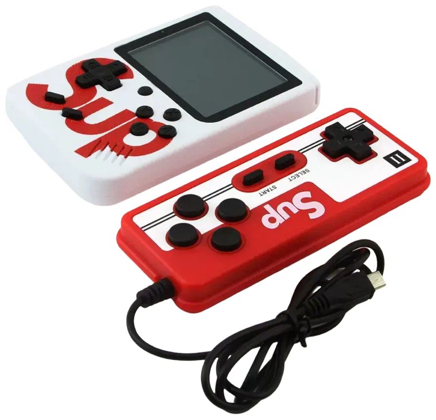 

Игровая портативная консоль Sup Game box 400 in 1 с джойстиком (Белый), Черный