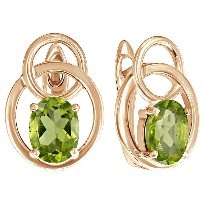 

Серьги из серебра с хризолитом LAZURIT-ONLINE 8397PG, 8397PG