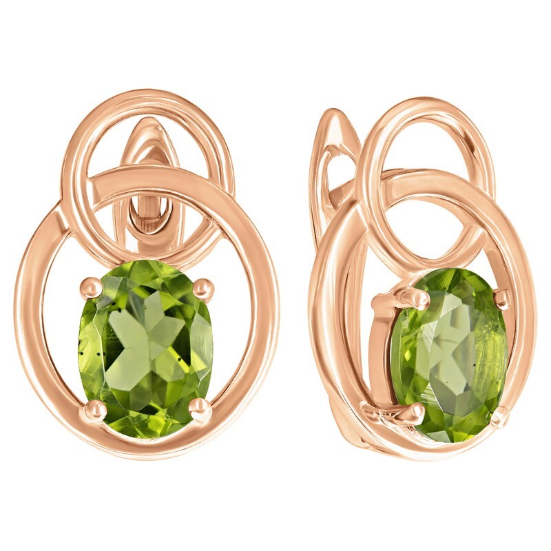 

Серьги из серебра с хризолитом LAZURIT-ONLINE 8397RG, 8397RG