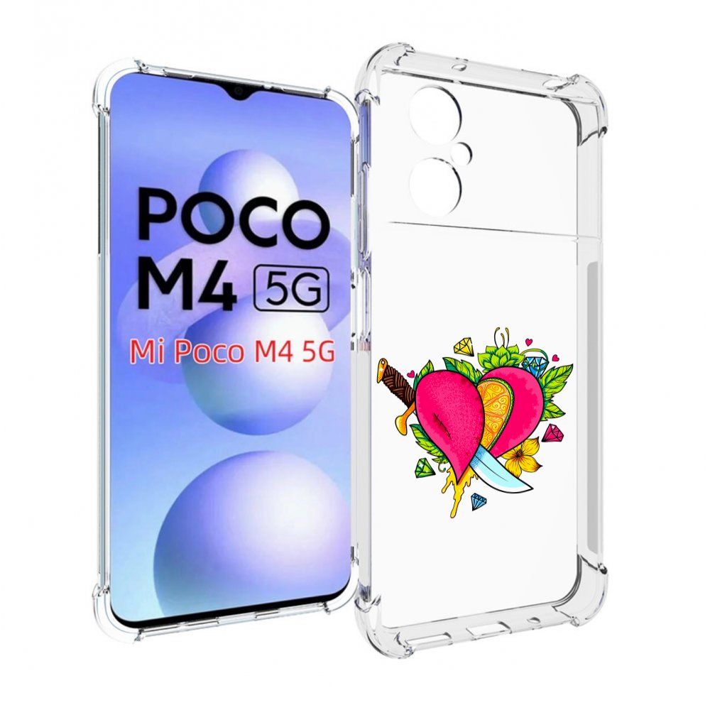 

Чехол MyPads Фруктовое сердце для Xiaomi Poco M4 5G, Прозрачный, Tocco