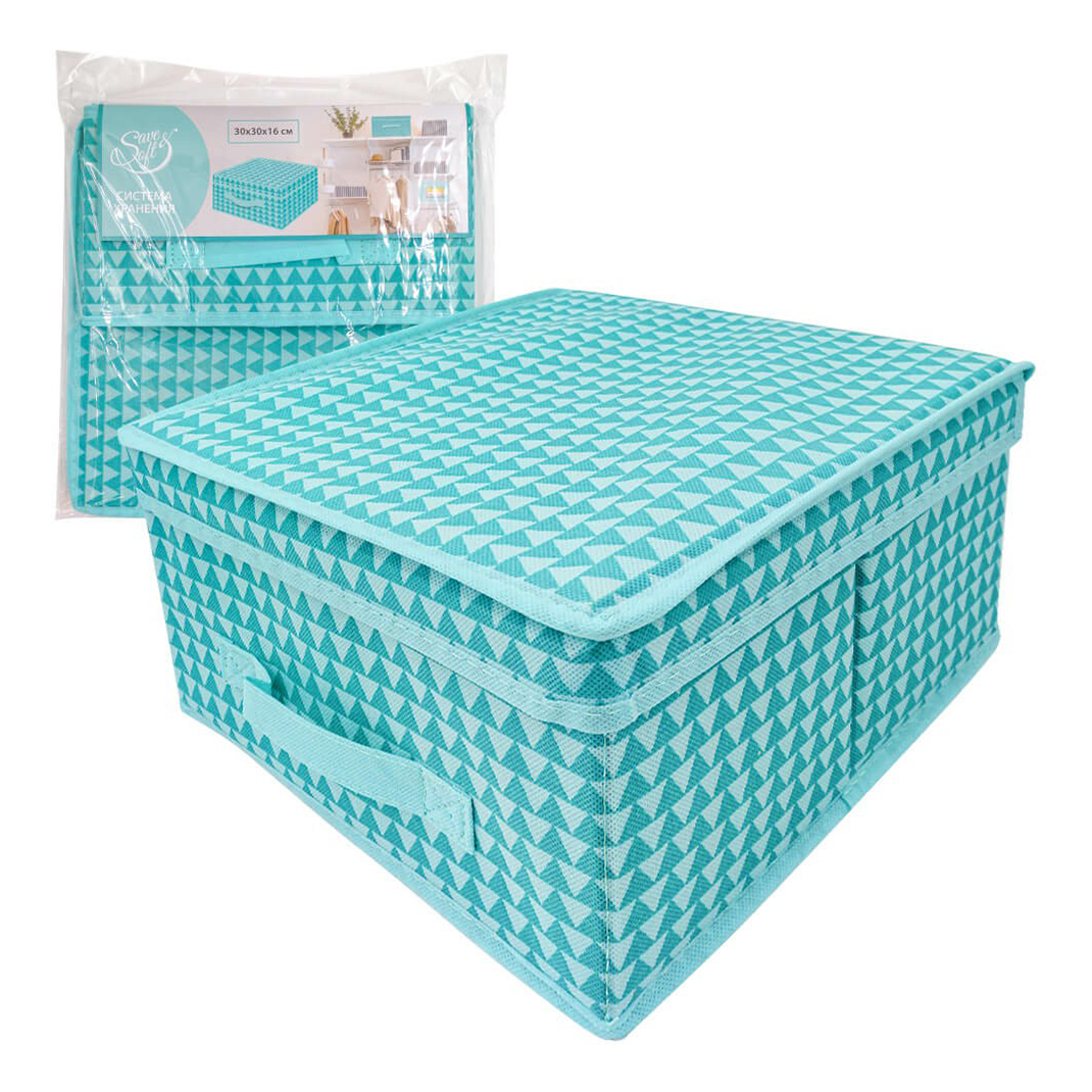 

Коробка универсальная Save&Soft 30x30x16 см бирюзовая