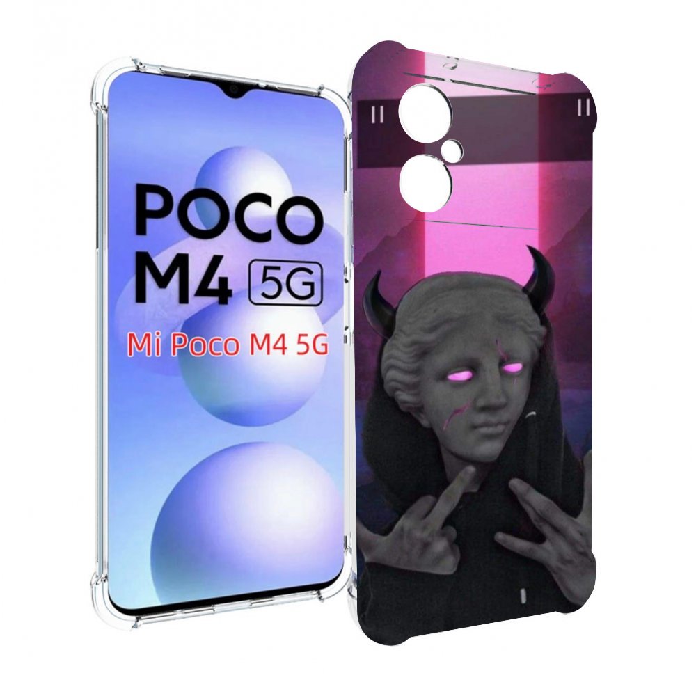 

Чехол MyPads глитч-статуя для Xiaomi Poco M4 5G, Прозрачный, Tocco