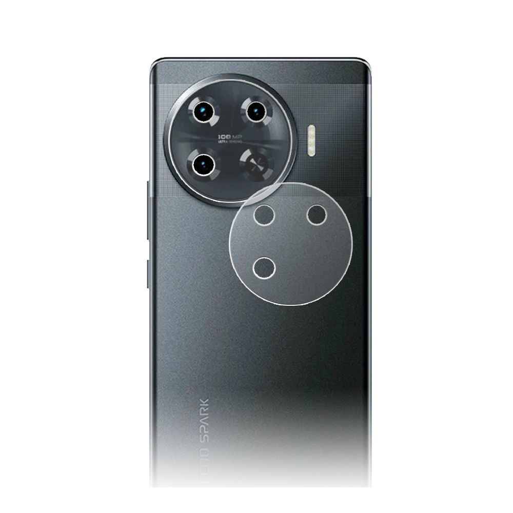 

Стекло защитное гибридное МАТОВОЕ Krutoff для камеры TECNO Spark 20 Pro+ (2шт.)