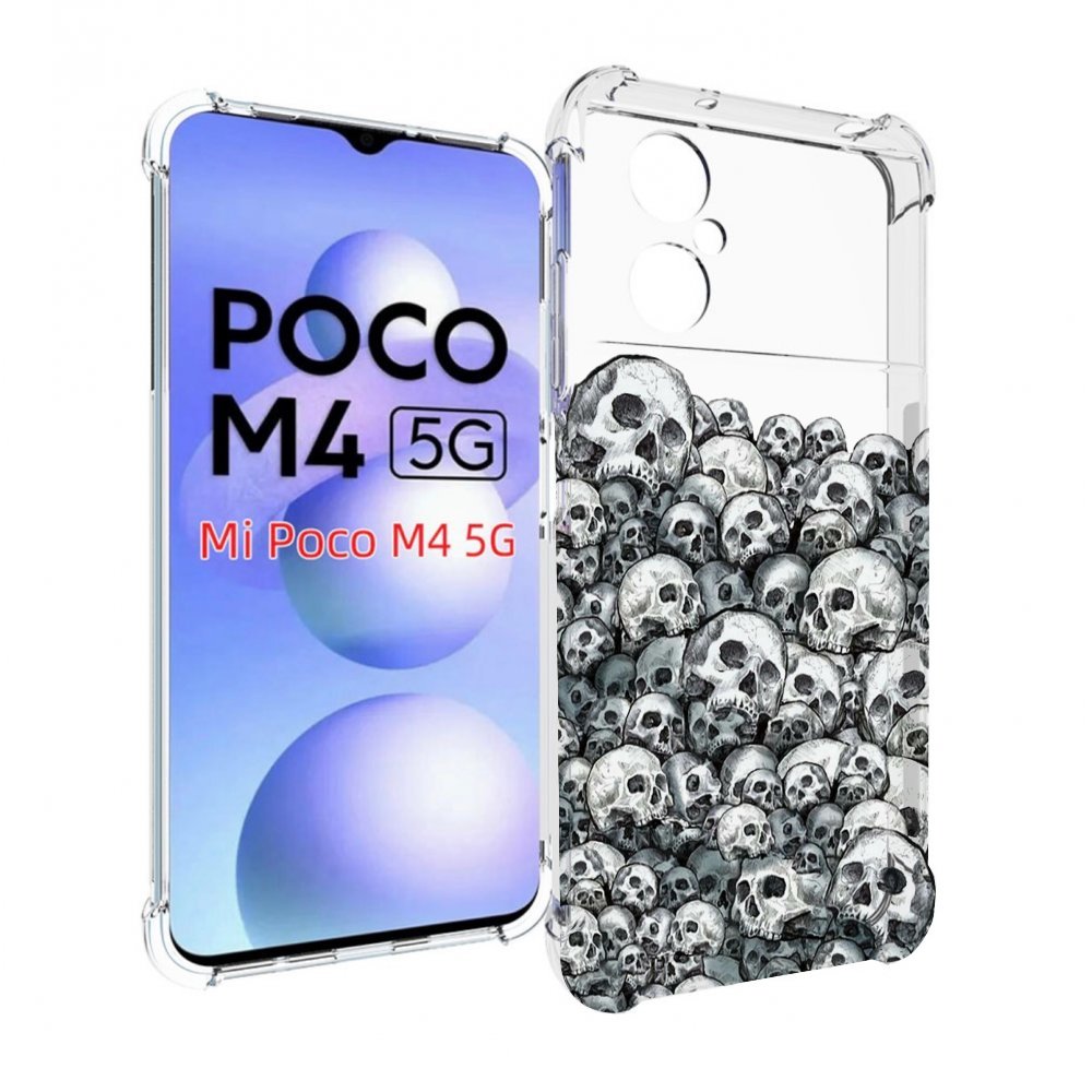 

Чехол MyPads гора из черепов для Xiaomi Poco M4 5G, Прозрачный, Tocco