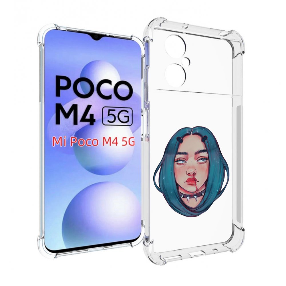 

Чехол MyPads грустная-девушка-с-синими-волосами для Xiaomi Poco M4 5G, Прозрачный, Tocco